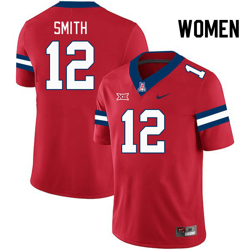 Women #12 Genesis Smith Arizona Wildcats Big 12 Conference College Football Jerseys Stitched-Red